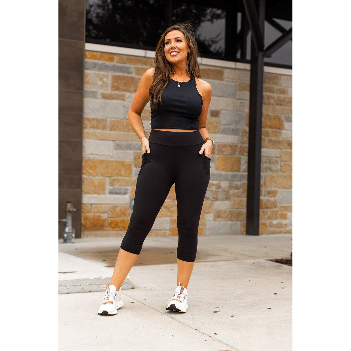 Ready to Ship | Black CAPRI with POCKETS  - Luxe Leggings by Julia Rose®