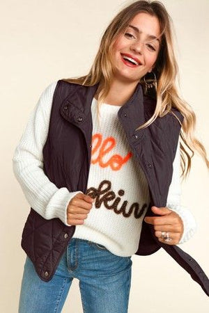*Hilda Snap Button Quilted Puffer Vest*
