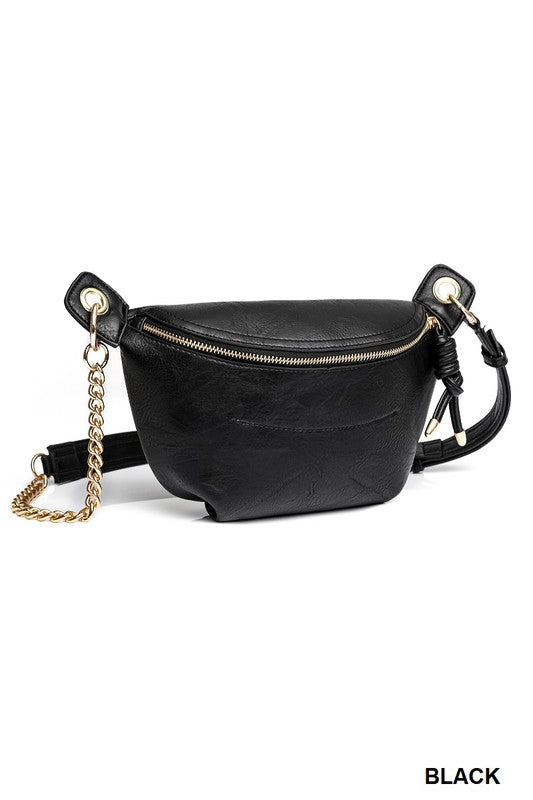 Vegan Leather Convertible Sling Belt Bum Bag