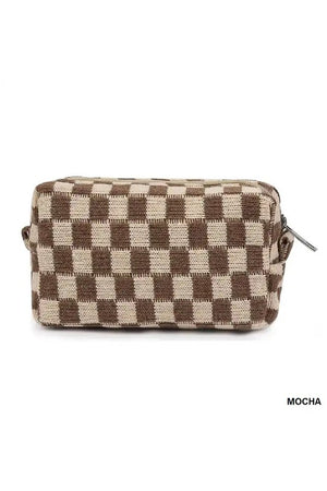 Checkered Makeup Cosmetic Pouch