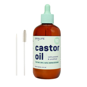 Castor Oil 100% Pure For Hair Skin Lashes- Mint With Dropper