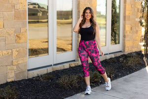 Ready to Ship | Pink and Black Tie Dye CAPRI with POCKETS