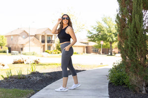 Ready to Ship | Charcoal CAPRI with POCKETS  - Luxe Leggings by Julia Rose®
