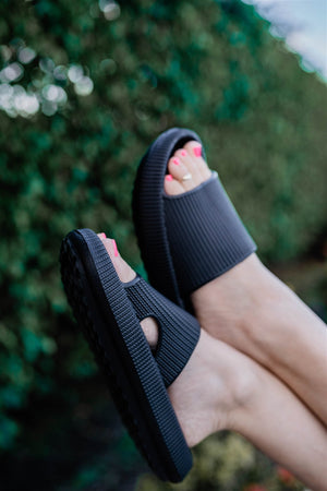 Ready to Ship | Black Insanely Comfy -Beach or Casual Slides