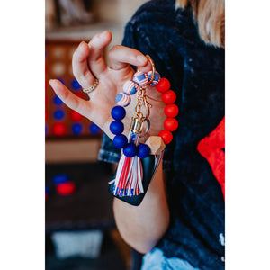 PreOrder | Patriotic Beaded Tassel Keychain*