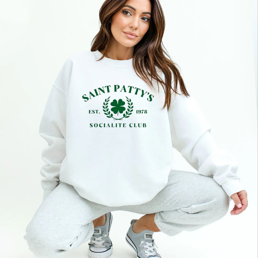 St Pattys Day Social Club Graphic Sweatshirt