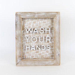 10x12x2 Bamboo Wash Your Hands Sign